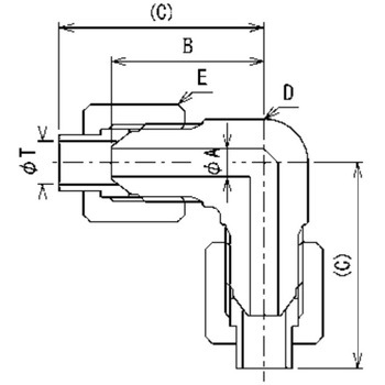 真鍮製  銅管用スリーブ付フレアタイプ継手 ユニオンエルボ 三興マテリアルサプライ