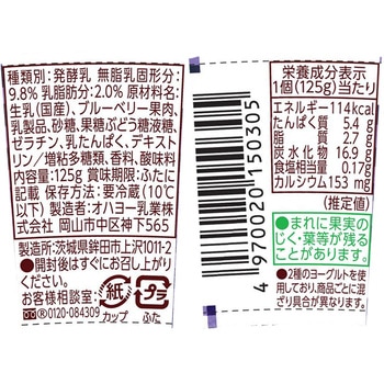 [冷蔵]ぜいたく果実ヨーグルト 大粒ブルーベリー OHAYO
