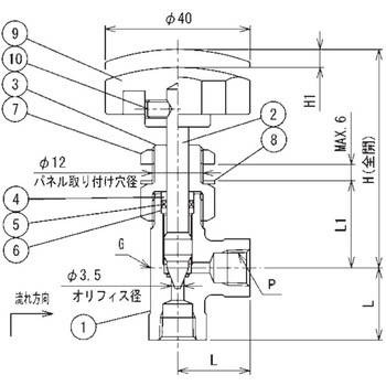 SUS316ステンレス製  ミニチュアバルブ(低圧ニードルアングルタイプ) SNVE 三興マテリアルサプライ
