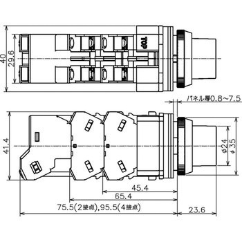 Φ30・亜鉛ダイカスト製シリーズ パイロットライト (突形 LED) BA9S IDEC(和泉電気)