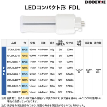LEDコンパクト形 FDL27W相当 電球色 エコデバイス