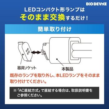 LEDコンパクト形 FDL9W相当 昼光色 エコデバイス