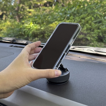 MagSafe対応 車載ホルダー ダッシュボード用 真空吸着固定 Aタイプ ブラック MagSafe非対応機種・ケースも使える - Smart Stock