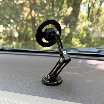 MagSafe対応 車載ホルダー ダッシュボード用 粘着固定 ロングアーム Aタイプ ブラック MagSafe非対応機種・ケースも使える - Smart Stock