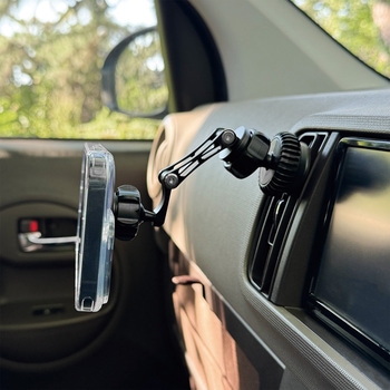 MagSafe対応 車載ホルダー エアコン吹出口用 ロングアーム Aタイプ ブラック MagSafe非対応機種・ケースも使える Smart Stock