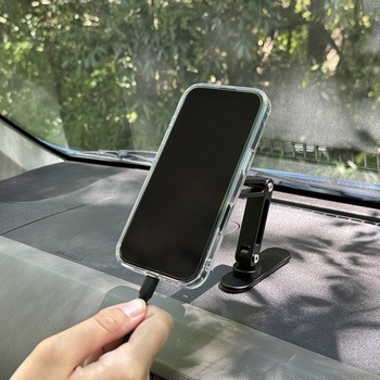 MagSafe対応 車載ホルダー ダッシュボード用 粘着固定 ロングアーム Bタイプ ブラック MagSafe非対応機種・ケースも使える Smart Stock