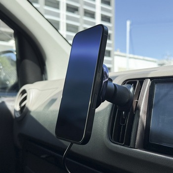 MagSafe対応 ファンつき車載ワイヤレス充電器 エアコン吹き出し口用 ブラック MagSafe非対応機種・ケースも使える Smart Stock