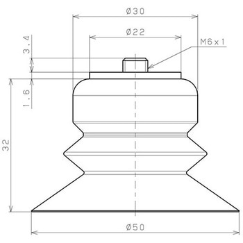 真空パッドベローズタイプパッドネジ付きセット PISCO(ピスコ)