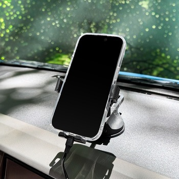 車載ホルダー ダッシュボード用 真空吸着&粘着固定 ロングアーム Bタイプ ブラック - Smart Stock