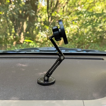 MagSafe対応 車載ワイヤレス充電器 ダッシュボード用 粘着固定 ロングアーム Bタイプ ブラック MagSafe非対応機種・ケースOK - Smart Stock