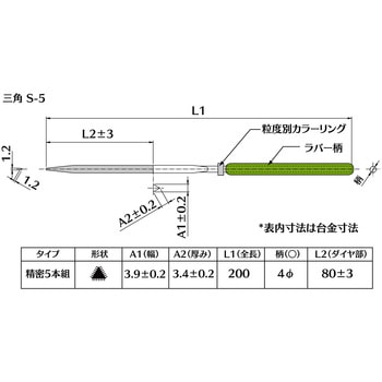 ダイヤモンド電着ヤスリ 三角 インターナショナルダイヤ