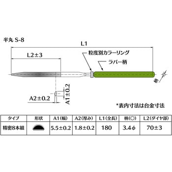 ダイヤモンド電着ヤスリ 半丸 インターナショナルダイヤ