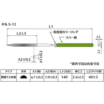 ダイヤモンド電着ヤスリ 半丸 インターナショナルダイヤ
