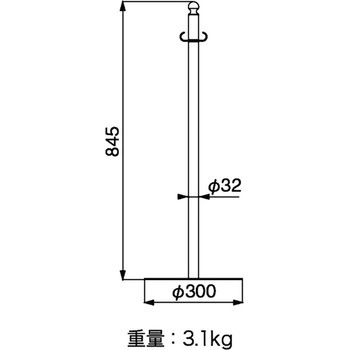 フロアパーティションポール シロクマ