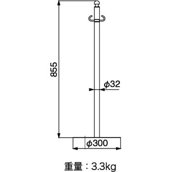 フロアパーティションポール シロクマ