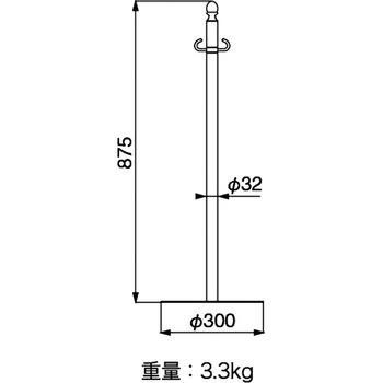 フロアパーティションポール シロクマ