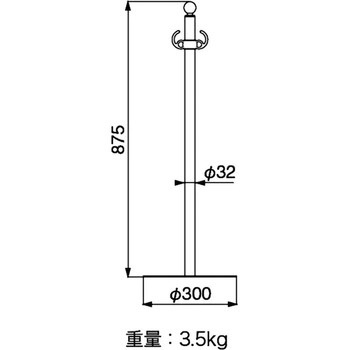フロアパーティションポール シロクマ