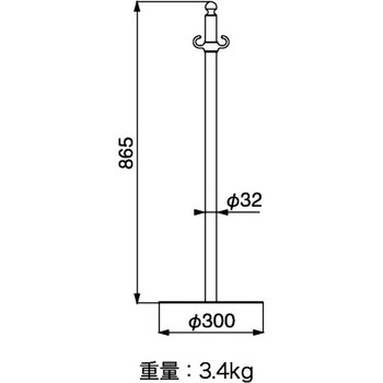 フロアパーティションポール シロクマ