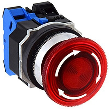 Φ30 亜鉛ダイカスト製シリーズ 照光押しボタンスイッチ (大形プッシュロックターンリセット形 LED) IDEC(和泉電気)