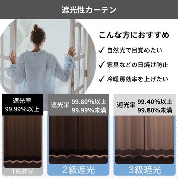 ふんわり・2重レイヤードカーテン・2級遮光 - ユニベール