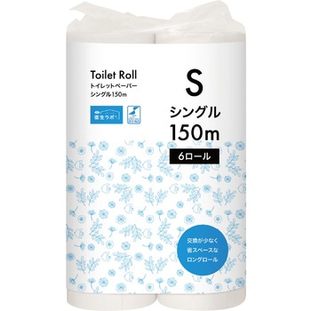 TSC 再生紙トイレットペーパー150m巻シングル6個入 大一産業