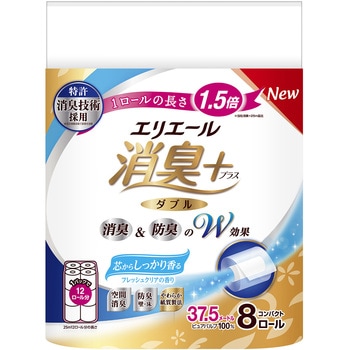 エリエール消臭+トイレットティシュー芯からしっかり香るフレッシュクリアの香りコンパクト8ロール(ダブル) エリエール