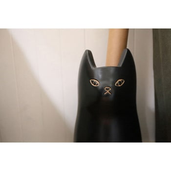 傘立て シンプル 陶器 マット コンパクト スリム ねこ 猫 かわいい ホームテイスト