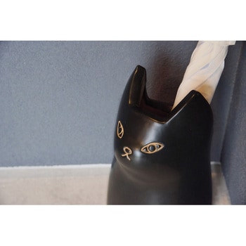 傘立て シンプル 陶器 マット コンパクト スリム ねこ 猫 かわいい ホームテイスト