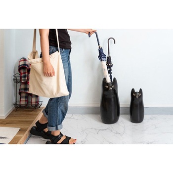傘立て シンプル 陶器 マット コンパクト スリム ねこ 猫 かわいい ホームテイスト