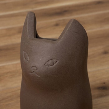 傘立て シンプル 陶器 マット コンパクト スリム ねこ 猫 かわいい ホームテイスト