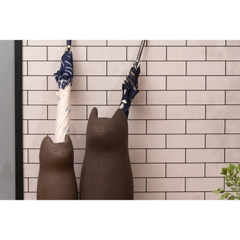 傘立て シンプル 陶器 マット コンパクト スリム ねこ 猫 かわいい ホームテイスト