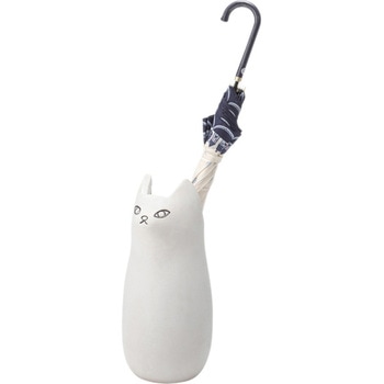 傘立て シンプル 陶器 マット コンパクト スリム ねこ 猫 かわいい ホームテイスト