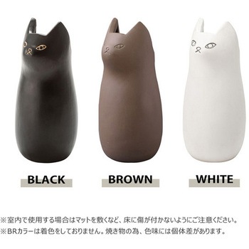 傘立て シンプル 陶器 マット コンパクト スリム ねこ 猫 かわいい ホームテイスト