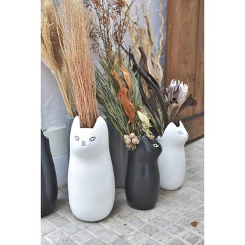 傘立て シンプル 陶器 マット コンパクト スリム ねこ 猫 かわいい ホームテイスト