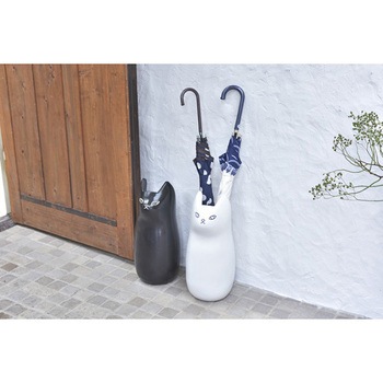 傘立て シンプル 陶器 マット コンパクト スリム ねこ 猫 かわいい ホームテイスト