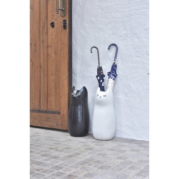傘立て シンプル 陶器 マット コンパクト スリム ねこ 猫 かわいい ホームテイスト