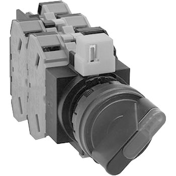 Φ22 HWシリーズ 照光セレクタスイッチ(LED) 45°3ノッチ (アンバー) IDEC(和泉電気)