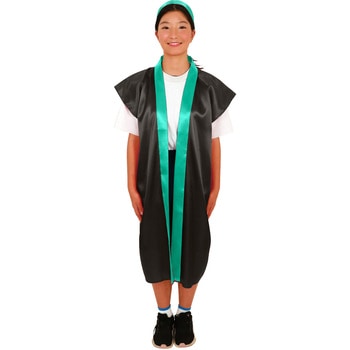 サテンロングハッピ(ハチマキ付) 襟緑 アーテック[学校教材・教育玩具]