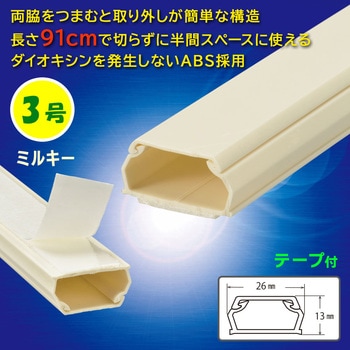テープ付ABSモール 3号 91cm オーム電機