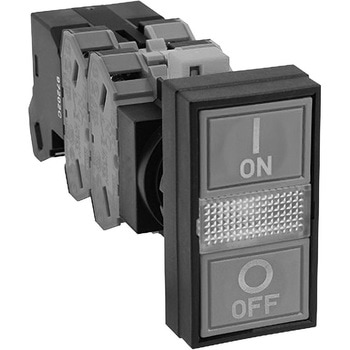 HWシリーズ 2点押ボタンスイッチ(表示灯付 LED) Φ22 モメンタリ(平形-平形) IDEC(和泉電気)