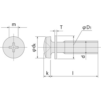 +なべ組込みねじ P-1 (鉄/三価クロメート) ケース販売 - 八幡ねじ