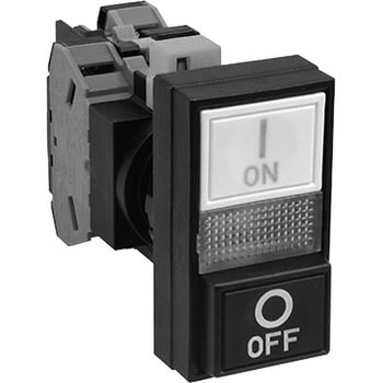 HWシリーズ 2点押ボタンスイッチ(表示灯付 LED) Φ22 インタロック(平形-突形) IDEC(和泉電気)