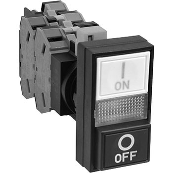HWシリーズ 2点押ボタンスイッチ(表示灯付 LED) Φ22 インタロック(平形-突形) IDEC(和泉電気)