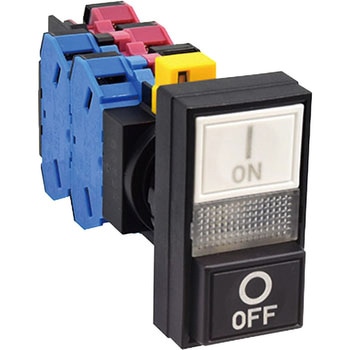 HWシリーズ 2点押ボタンスイッチ(表示灯付 LED) Φ22 インタロック(平形-突形) IDEC(和泉電気)