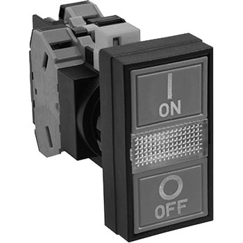 HWシリーズ 2点押ボタンスイッチ(表示灯付 LED) Φ22 インタロック(平形-平形) IDEC(和泉電気)