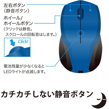 無線静音3ボタンBlueLEDマウスG ナカバヤシ