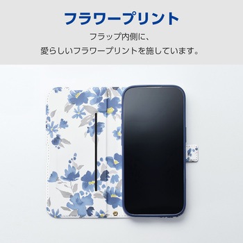 Galaxy A36 5G (SC-54F) ケース レザー 手帳型 マグネット フラップ 衝撃吸収 超軽量 薄型 花柄 - エレコム