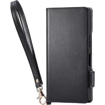 AQUOS R10 (SH-51F) ケース レザー 手帳型 マグネット 衝撃吸収 スタンド機能付 ハンドストラップ付 エレコム