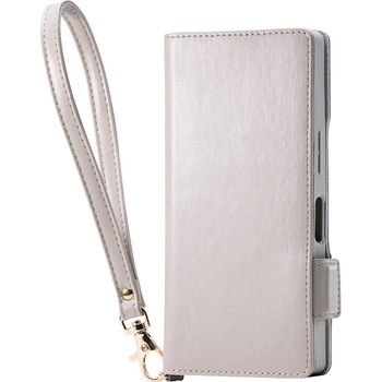 AQUOS R10 (SH-51F) ケース レザー 手帳型 マグネット 衝撃吸収 スタンド機能付 ハンドストラップ付 - エレコム