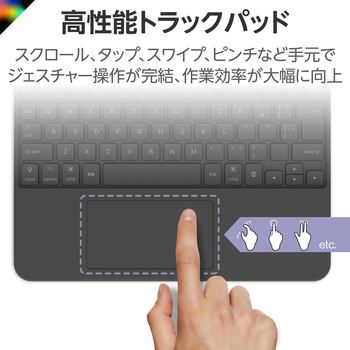11インチ iPad Pro ( M4 ) 用 キーボード付きケース 着脱可能 Bluetooth トラックパッド搭載 - エレコム